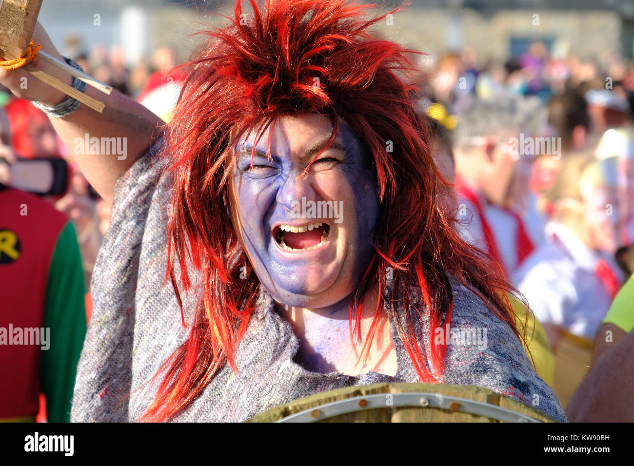 Lyme Regis, Dorset, UK. 1st Jan, 2018. Hundreds turned out in fancy