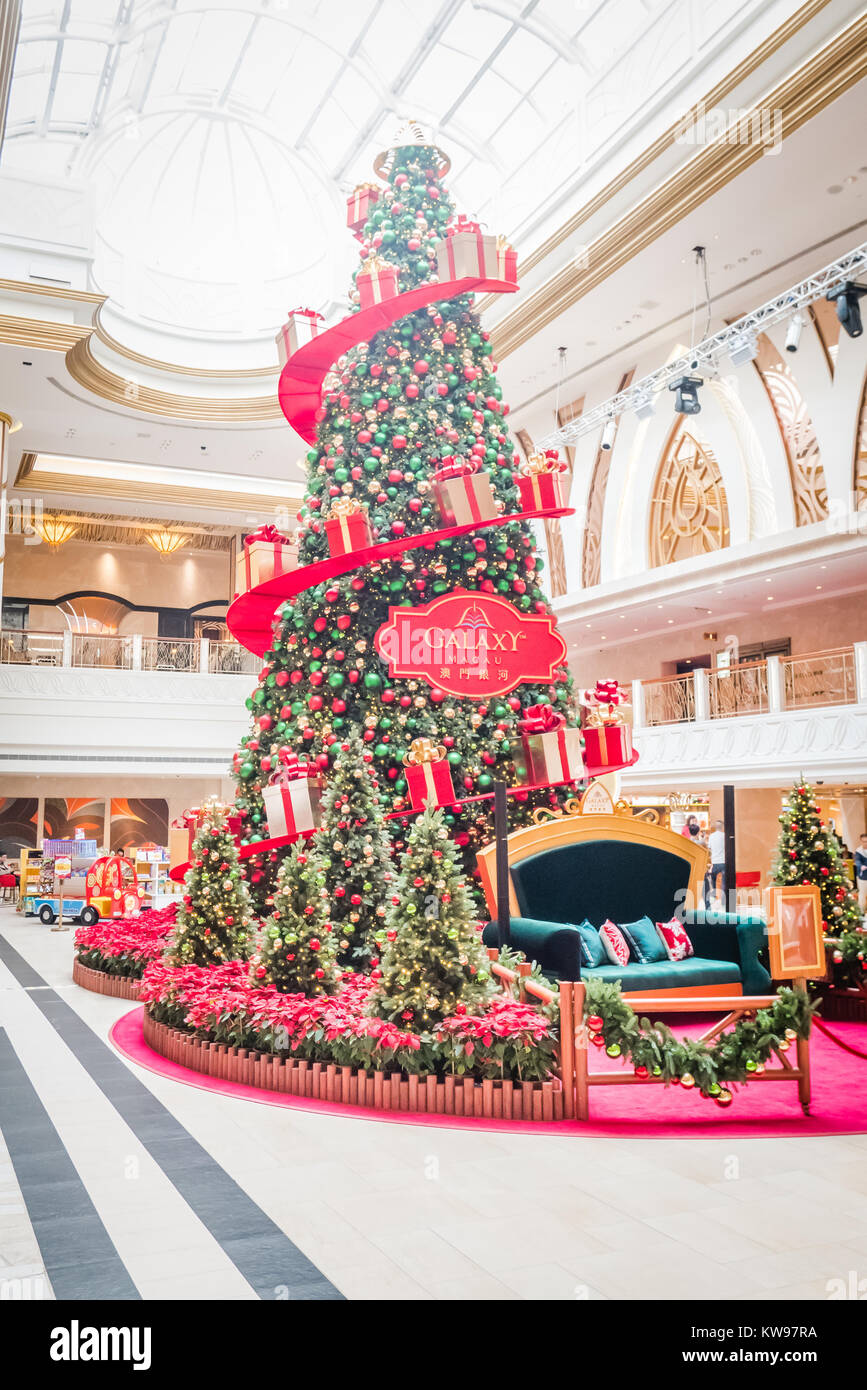 christmas decoration inside macau galaxy hotel Stock Photo