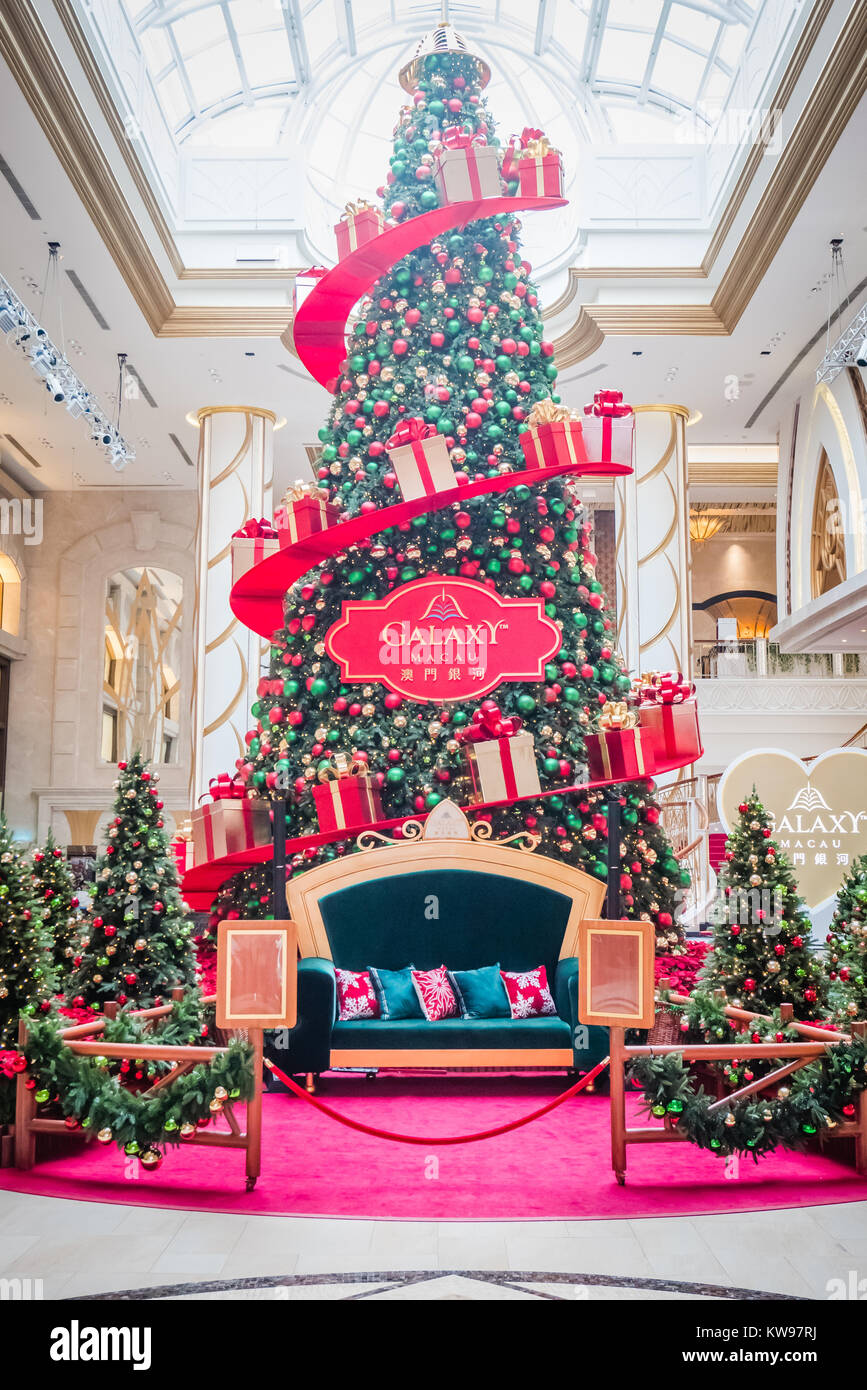 christmas decoration inside macau galaxy hotel Stock Photo