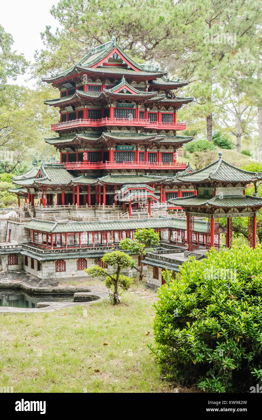 chinese landmark miniature version tengwang pavilion Stock Photo