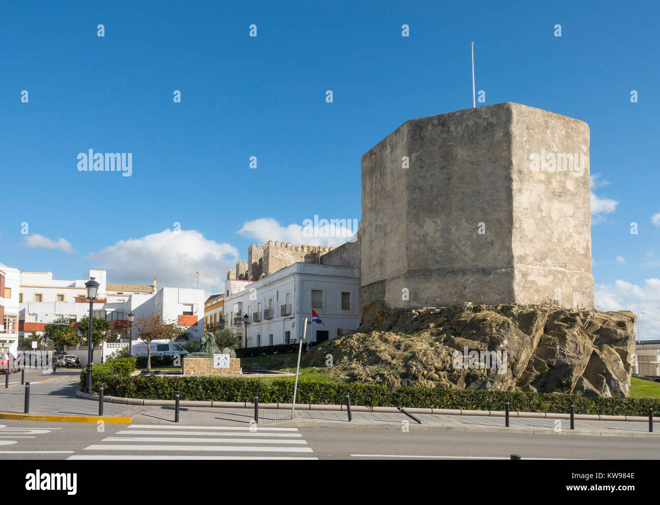 Tarifa Spain. Moorish fortification, Castle of Guzman El Bueno, Tarifa, Costa de la luz, Andalucía, Spain. Stock Photo