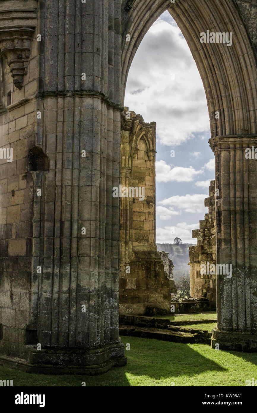 Rievaulx Abbey in Spring Stock Photo