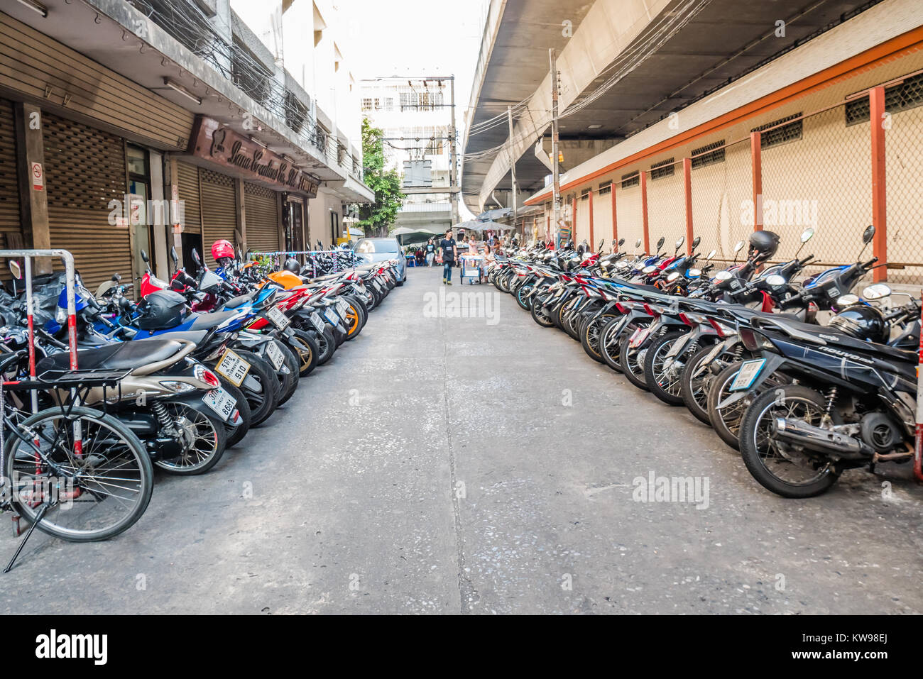 bangkok motorbikes Stock Photo