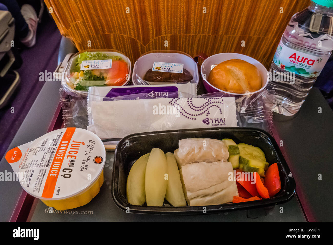 low fat heathy airline meal Stock Photo