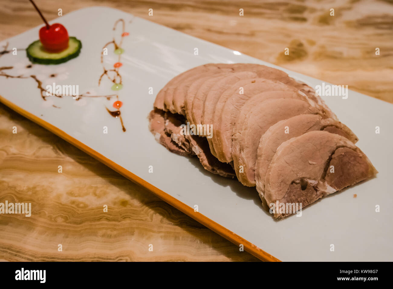 slice pork appetizer Stock Photo