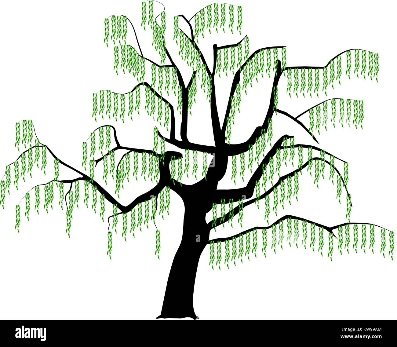 vector image of a tree in spring Stock Vector