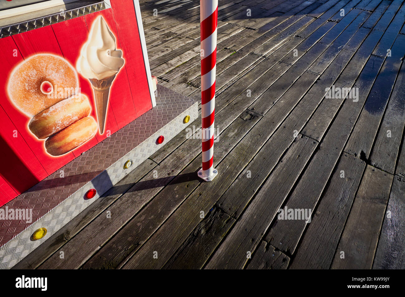 Wooden boards on Clacton pier Stock Photo Alamy