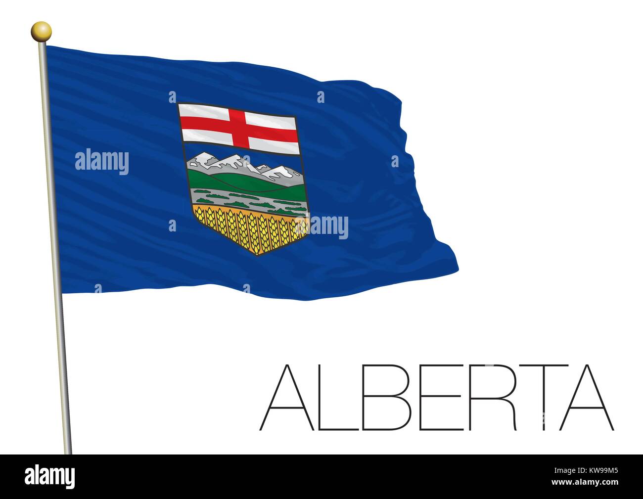 Alberta regional flag, Canada Stock Vector