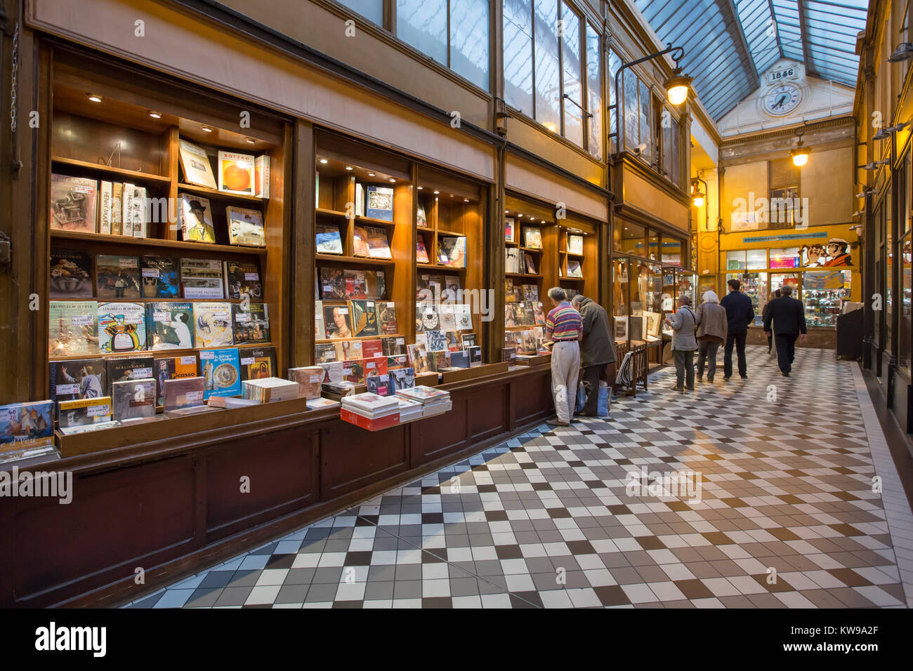 France, Paris (75), Passage de Jouffroy, book shop Stock Photo