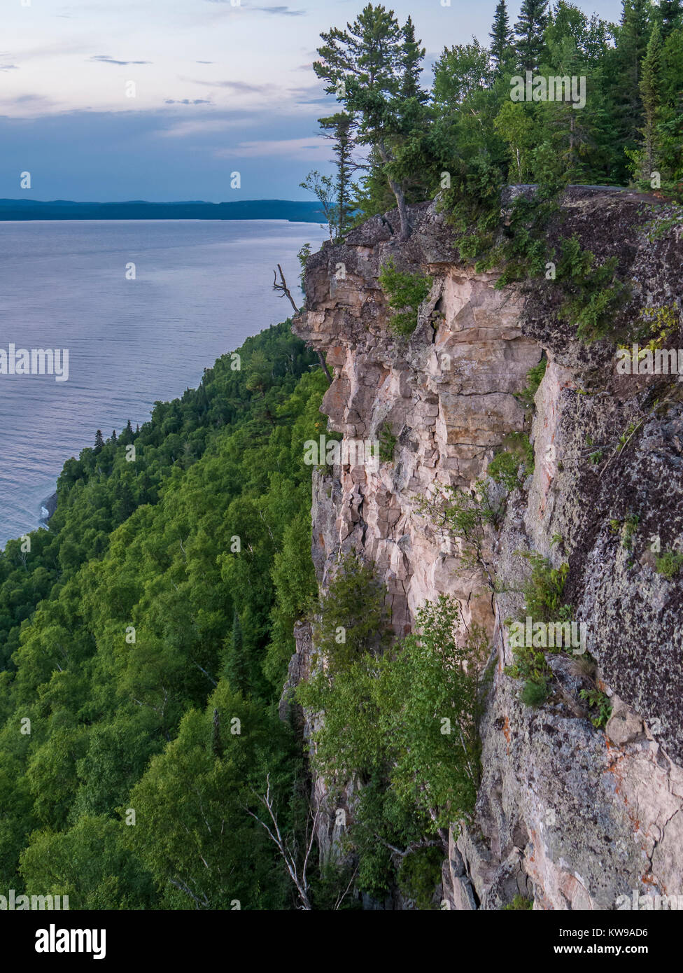 Cliffs, Thunder Bay Lookout, Sleeping Giant Provincial Park, Ontario, Canada. Stock Photo