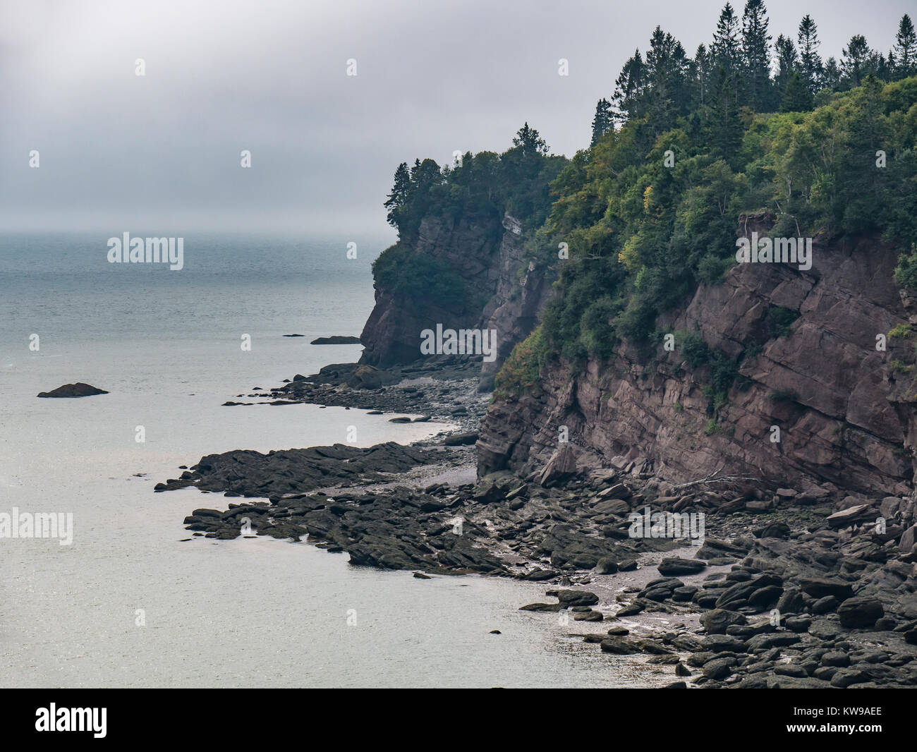 Cliffs along Fundy Trail, Fuller Falls observation point, St. Martins