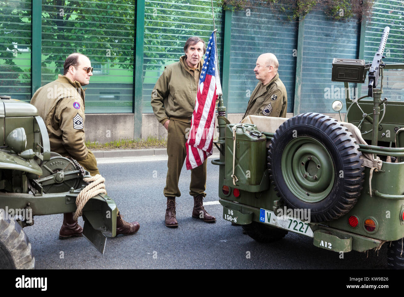 Celebrations of the liberated city, Plzen Czech Town, Pilsen Czech Republic Stock Photo