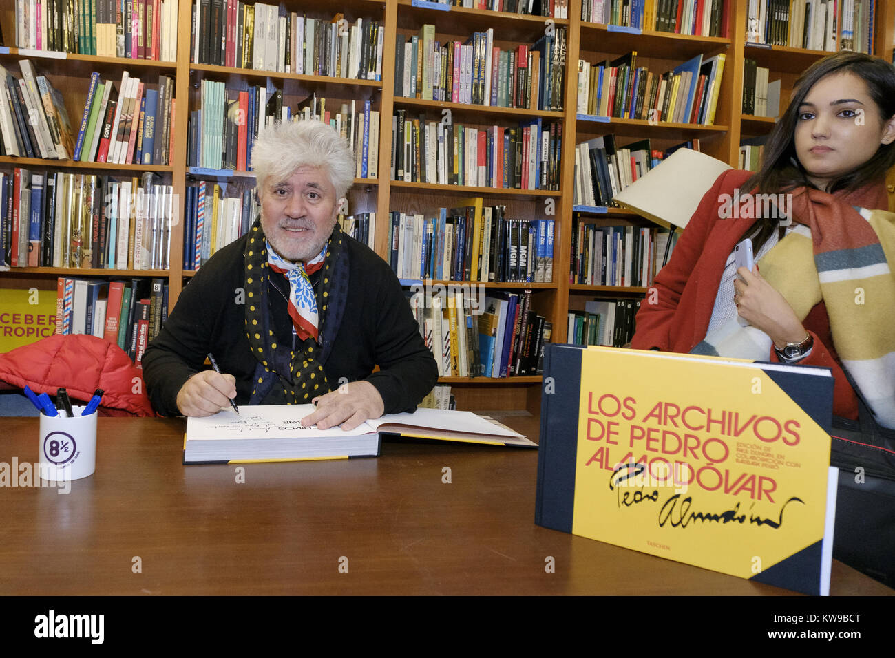 Pedro Almodóvar signs copies of his book 'Los Archivos de Pedro Almodóvar'  Featuring: Pedro Almodovar Where: Madrid, Spain When: 30 Nov 2017 Credit:  Oscar Gonzalez/WENN.com Stock Photo - Alamy