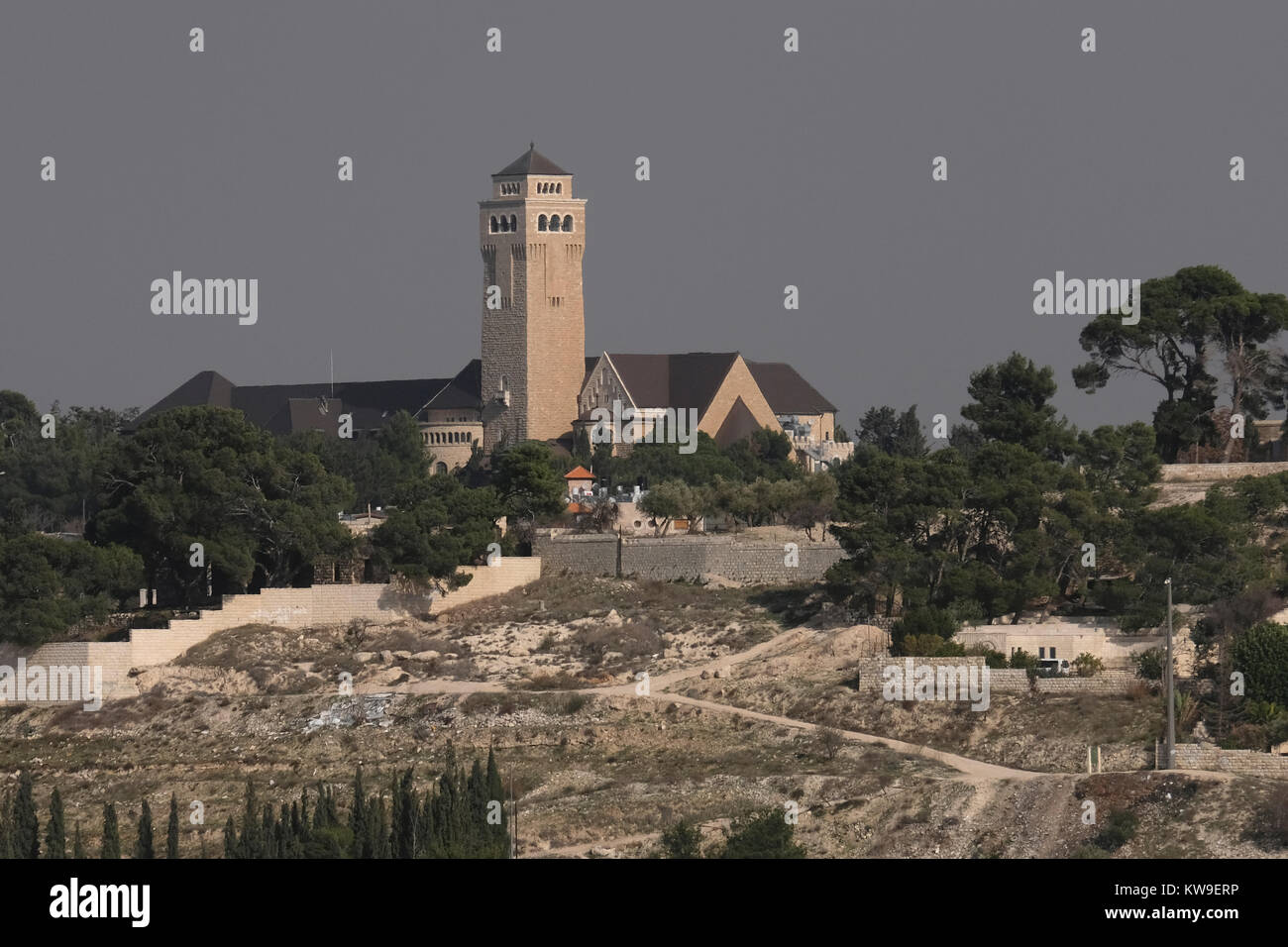 View of Augusta Victoria Compound a churchhospital complex located on