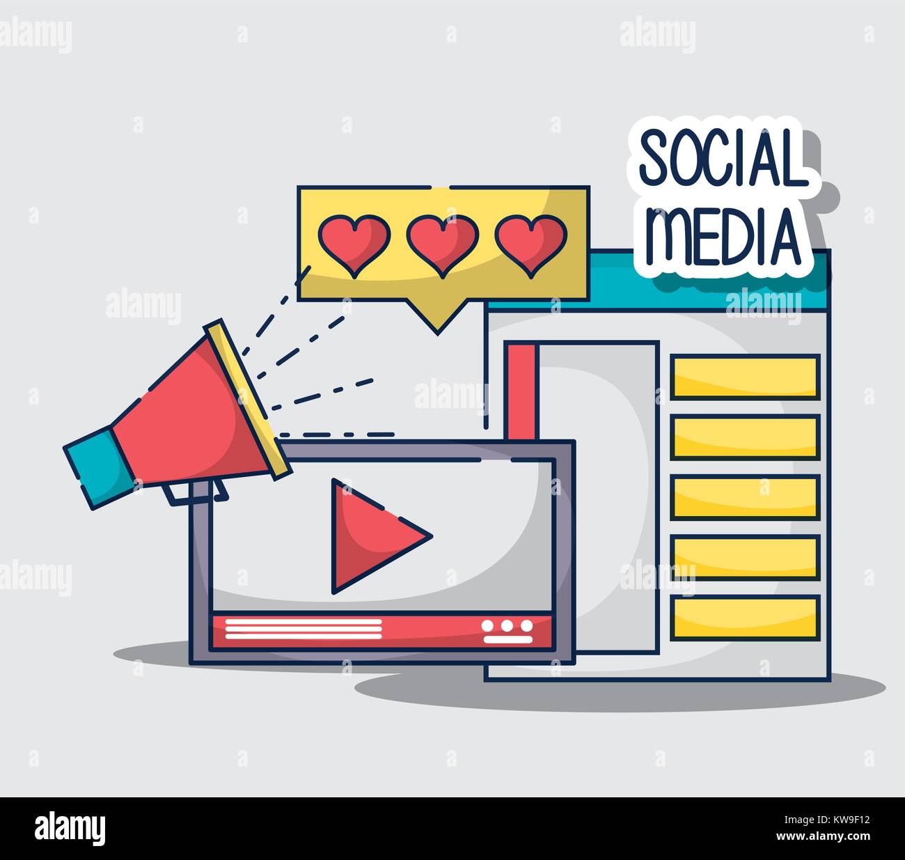 network social connection media technology vector illustration Stock ...