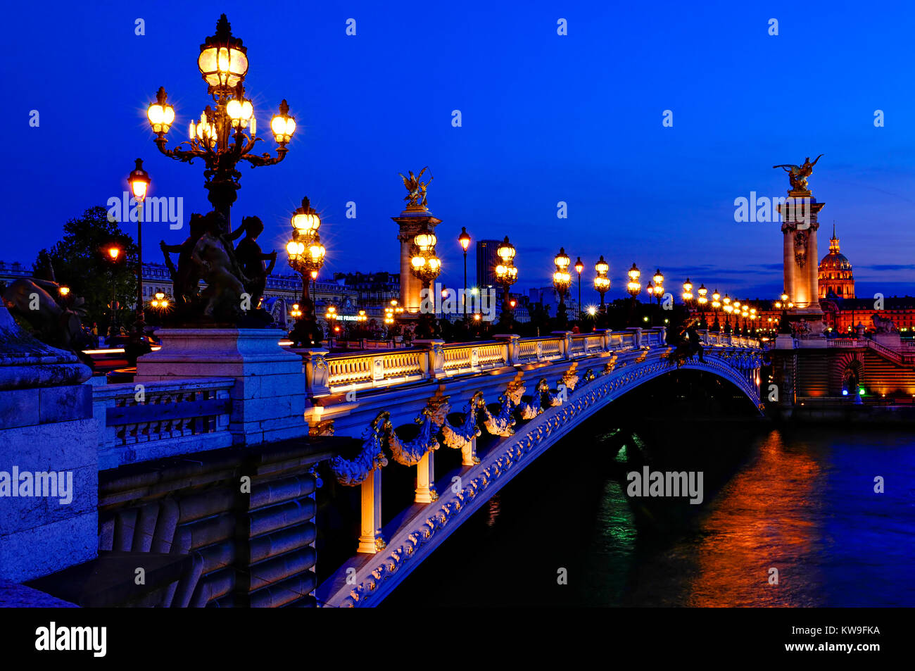 Alexander the third bridge - Pont Alexandre III - over river Seine in ...