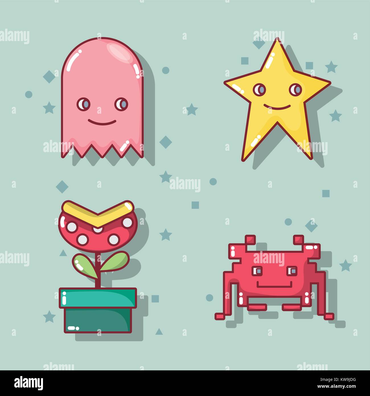 set videogame play game simulator vector illustration Stock Vector ...