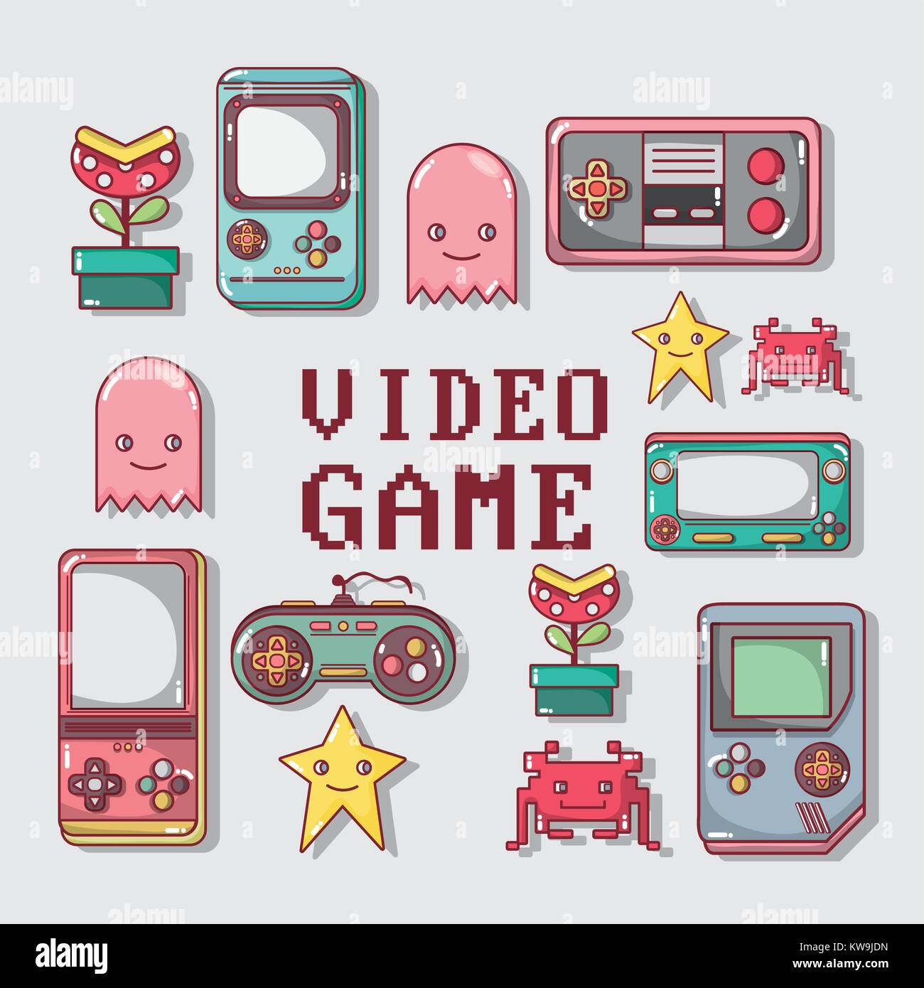 videogame play game simulator background vector illustration Stock ...