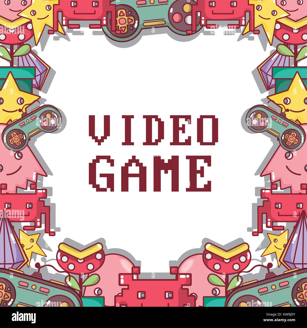 videogame play game simulator background vector illustration Stock ...