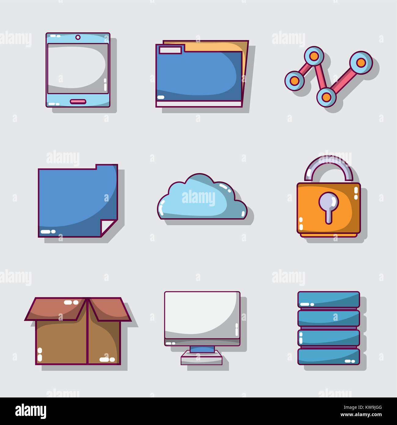 set data center network server vector illustration Stock Vector Image ...
