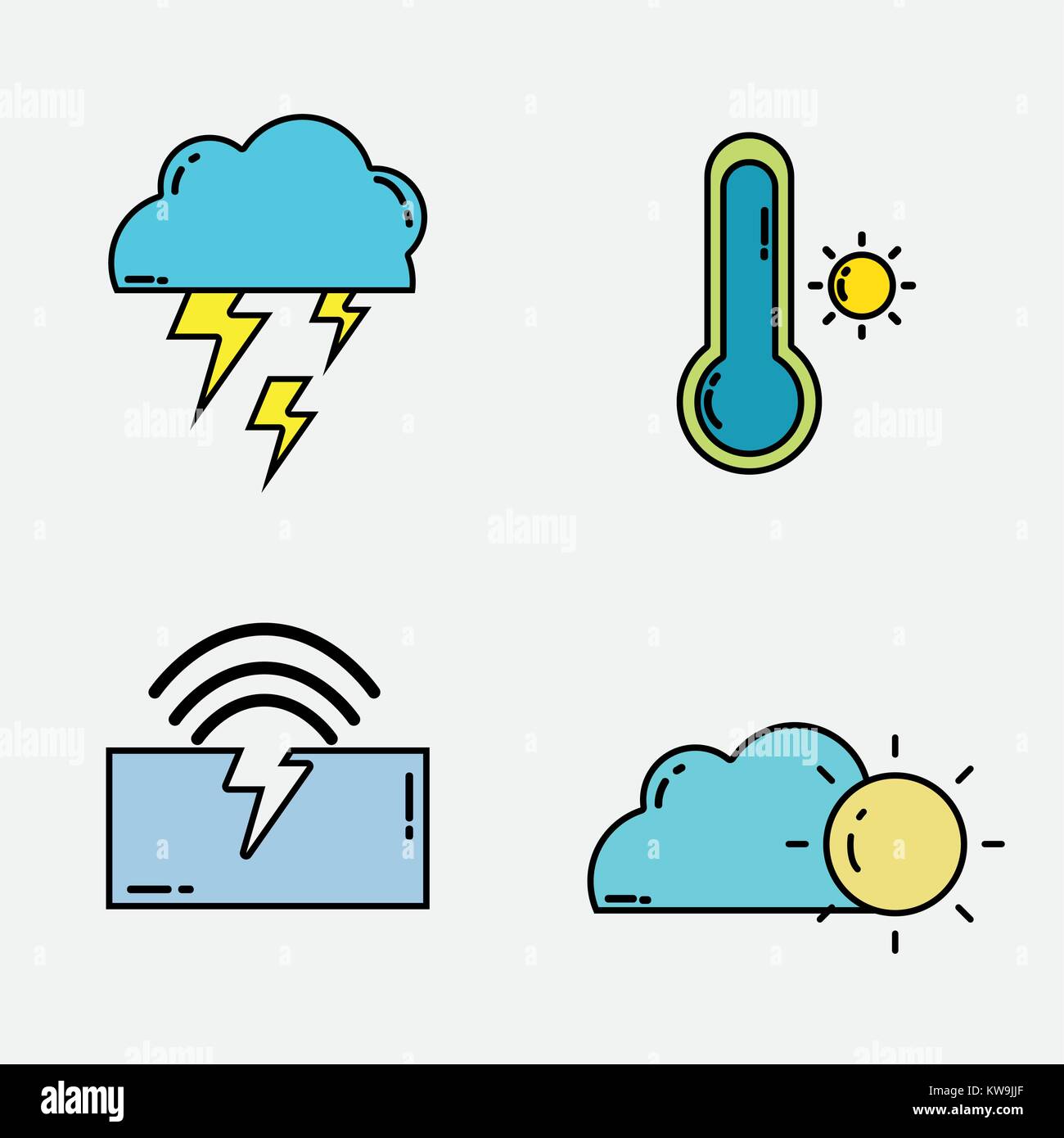 weather storm liner icon flat vector illustration Stock Vector Image ...