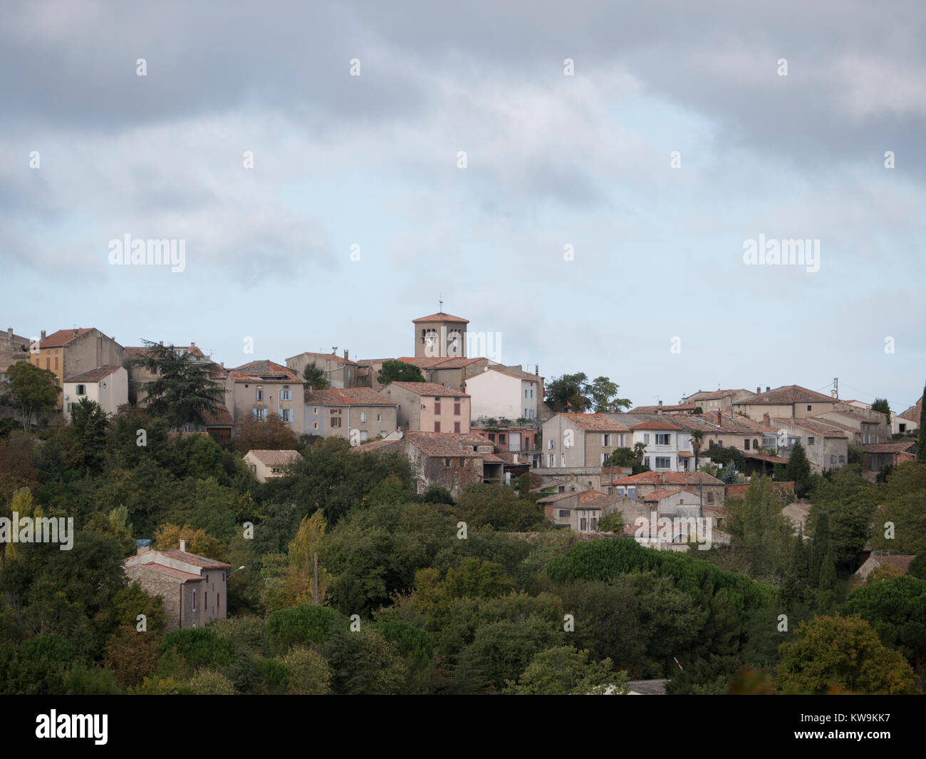 french hilltop village of BellegardeduRazes in Languedoc Stock Photo