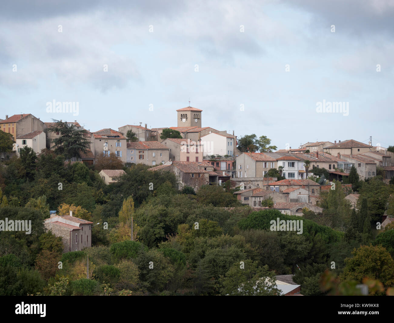french hilltop village of BellegardeduRazes in Languedoc Stock Photo