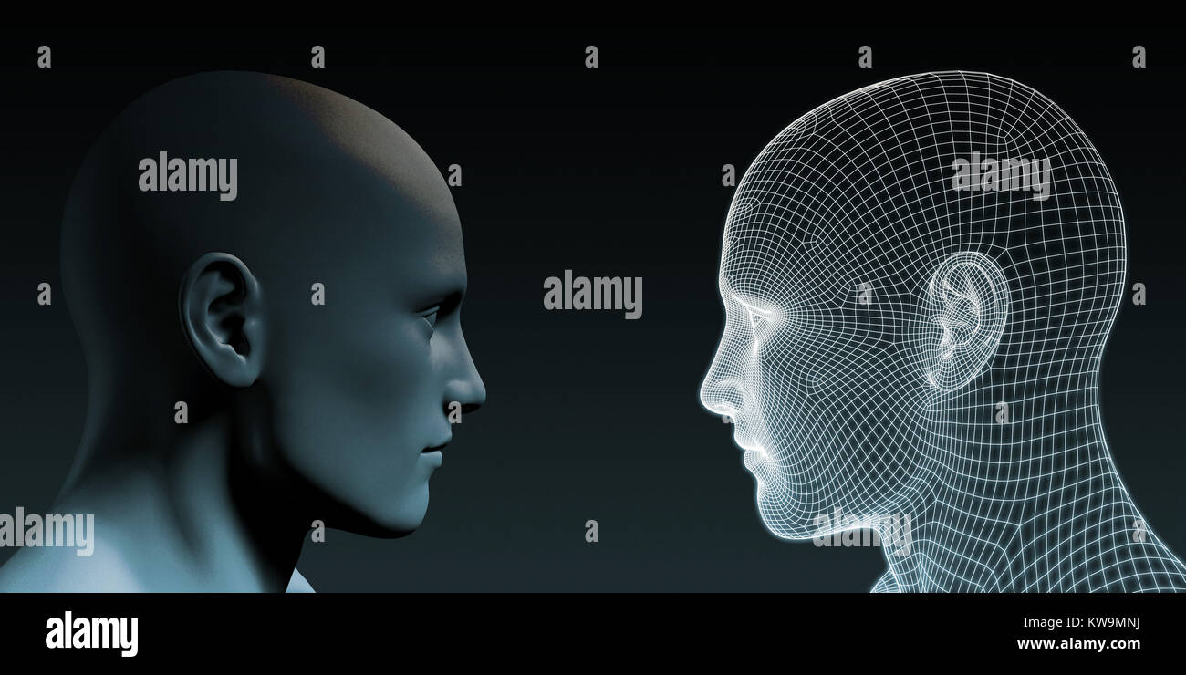 Digital Identity and Transfer of Knowledge and Automation Stock Photo