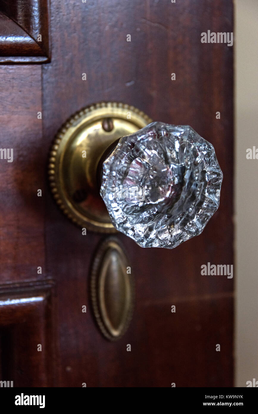 Antique crystal doorknob, Bar Harbor, Maine Stock Photo Alamy