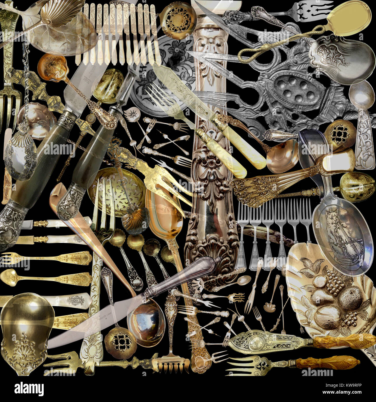 Antique Cutlery Stock Photo