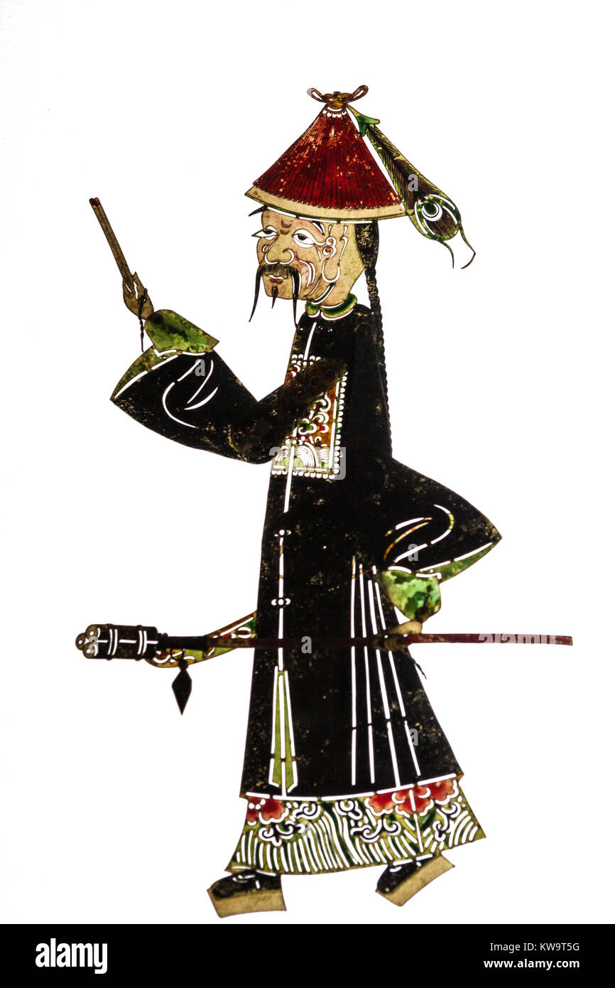 Chinese shadow puppet in Qing dynasty Stock Photo Alamy