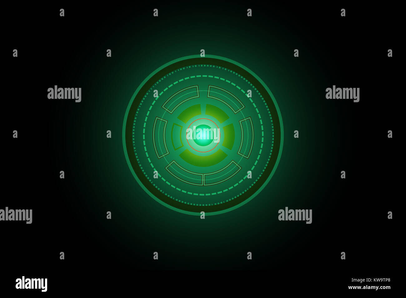 abstract future circle technology green concept background vector ...