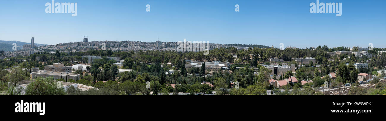Panoramic view of Givat Ram Campus of the Hebrew University of Jerusalem  and part of the West Jerusalem buildings Stock Photo - Alamy