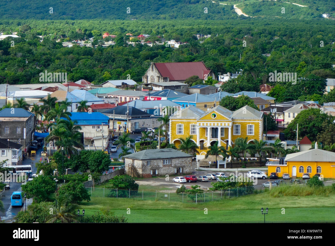 Aerial View of Falmouth Jamaica, West Indies. Stock Photo