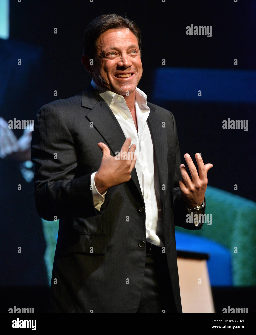 MIAMI, FL - SEPTEMBER 17: Motivational speaker Jordan Belfort speaking ...