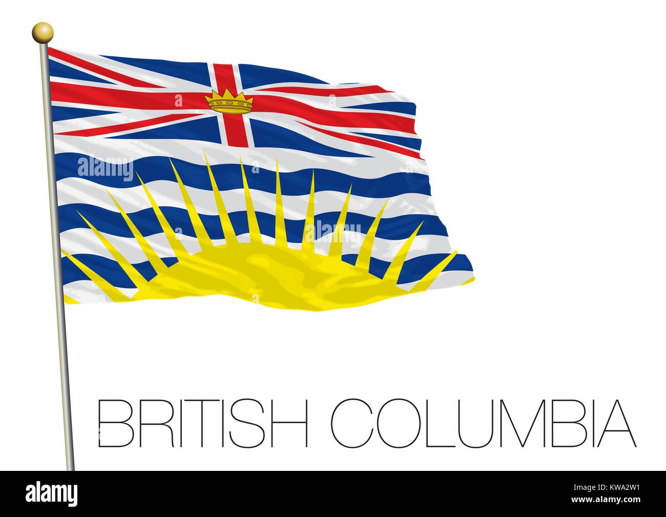 British Columbia regional flag, Canada Stock Vector