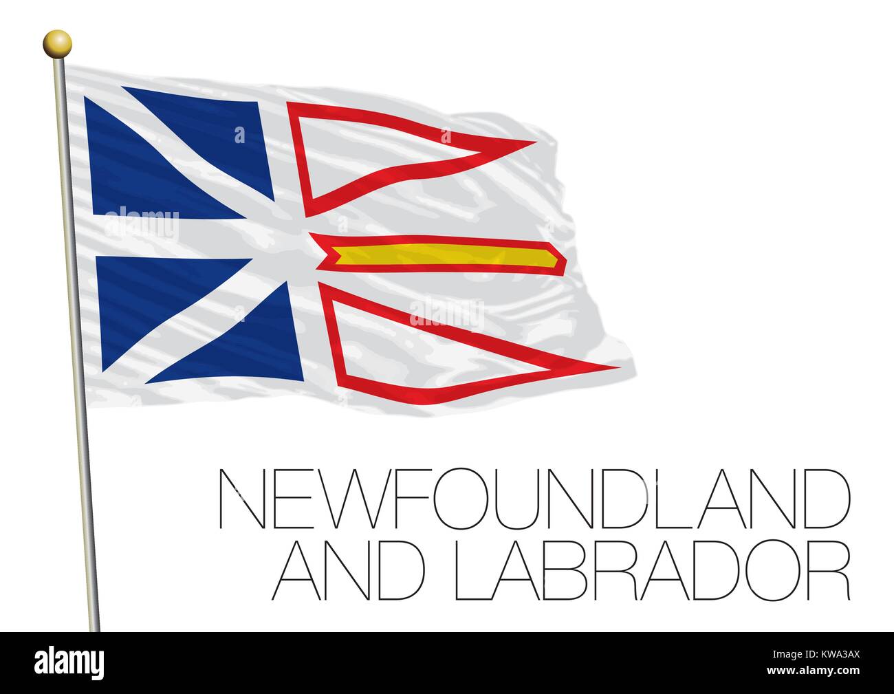 Newfoundland and Labrador regional flag, Canada Stock Vector