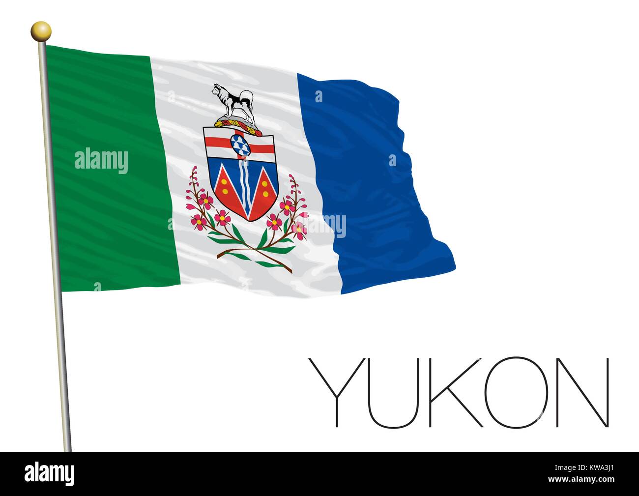 Yukon regional flag, Canada Stock Vector