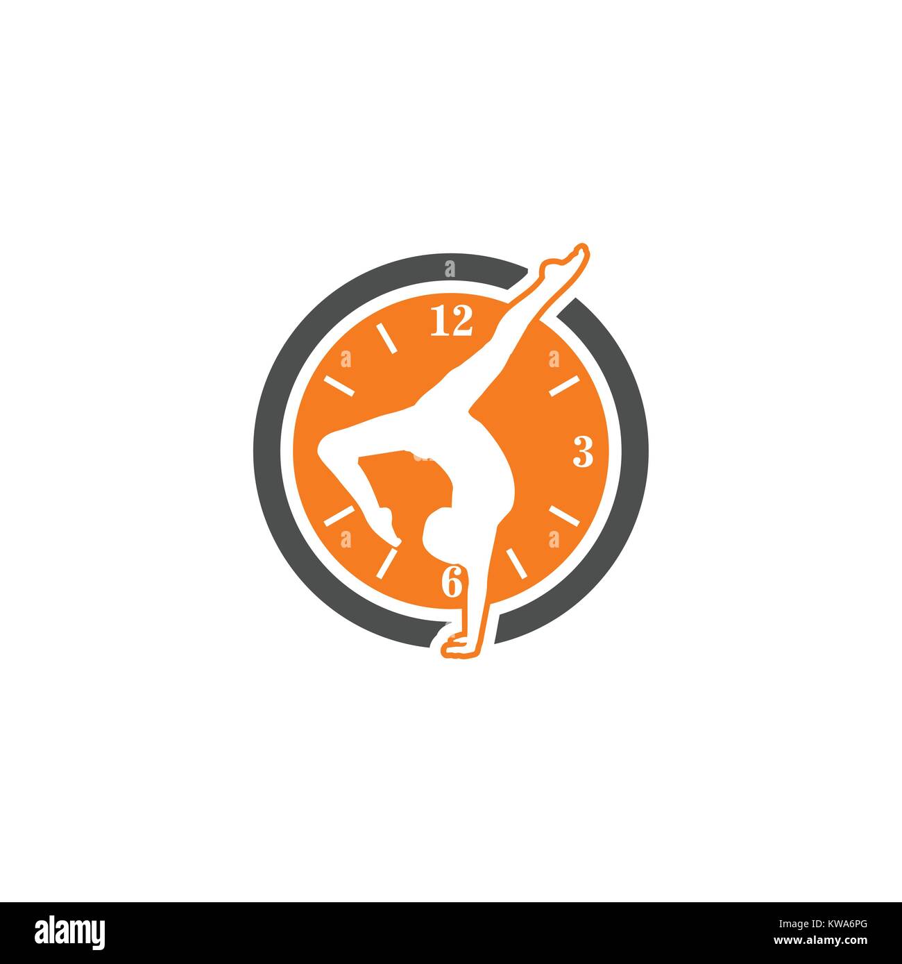 clock gym vector logo Stock Vector