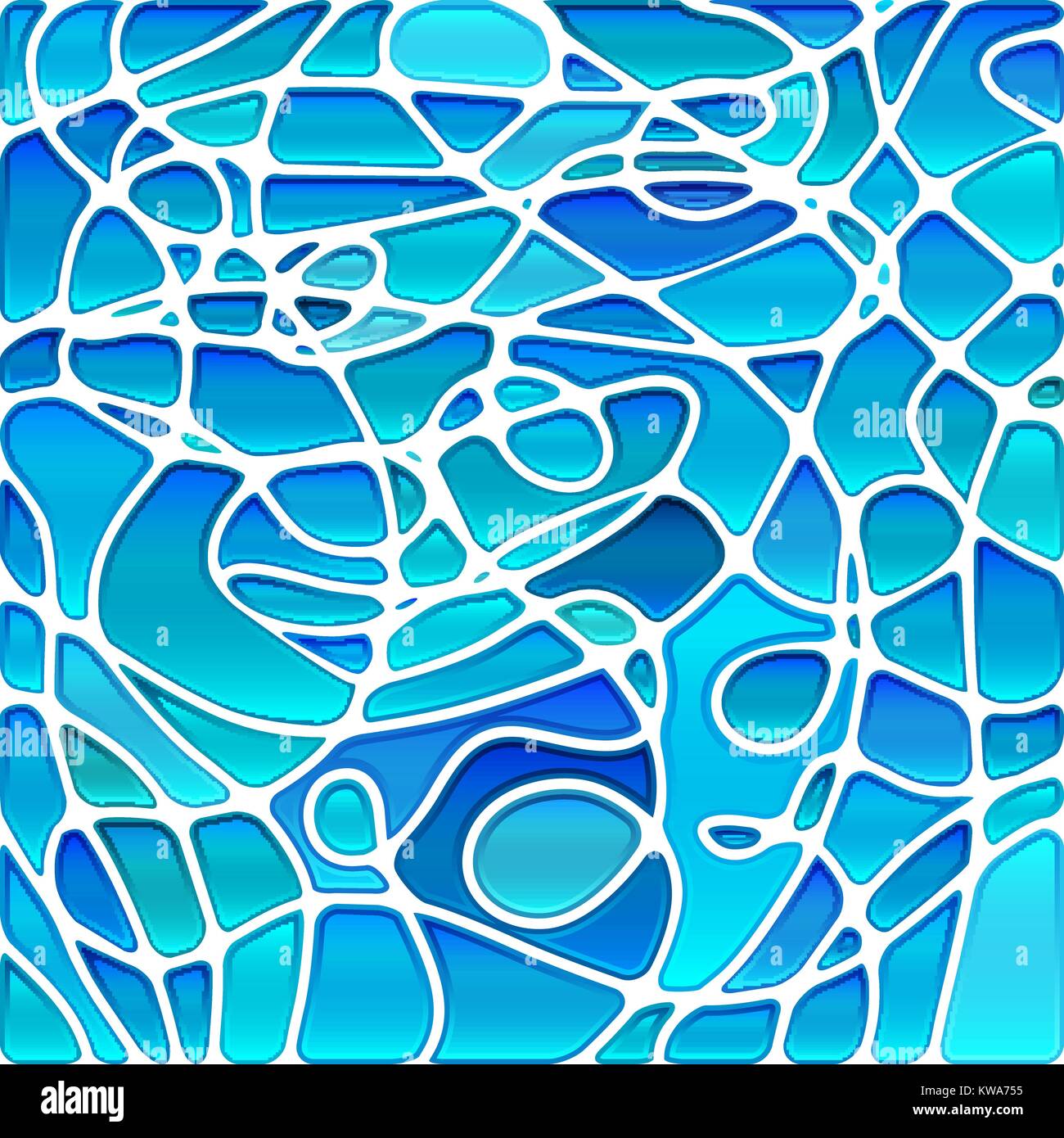 abstract vector stained-glass mosaic background - bright blue Stock ...