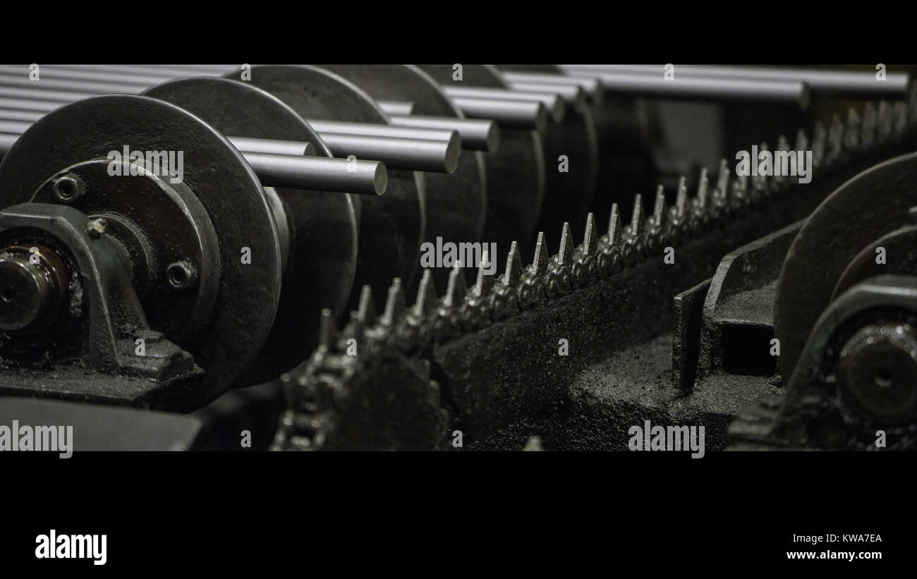 Detail of the processing to make steel bars Stock Photo Alamy