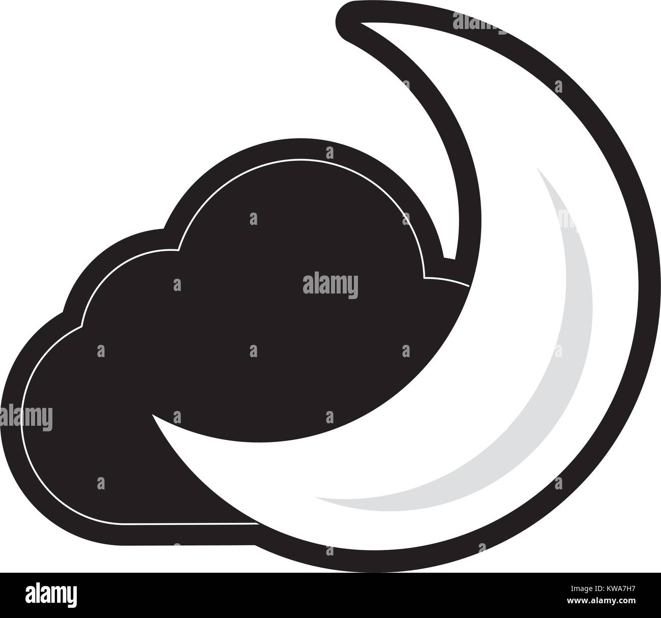 Moon and cloud cartoon Stock Vector Image & Art - Alamy