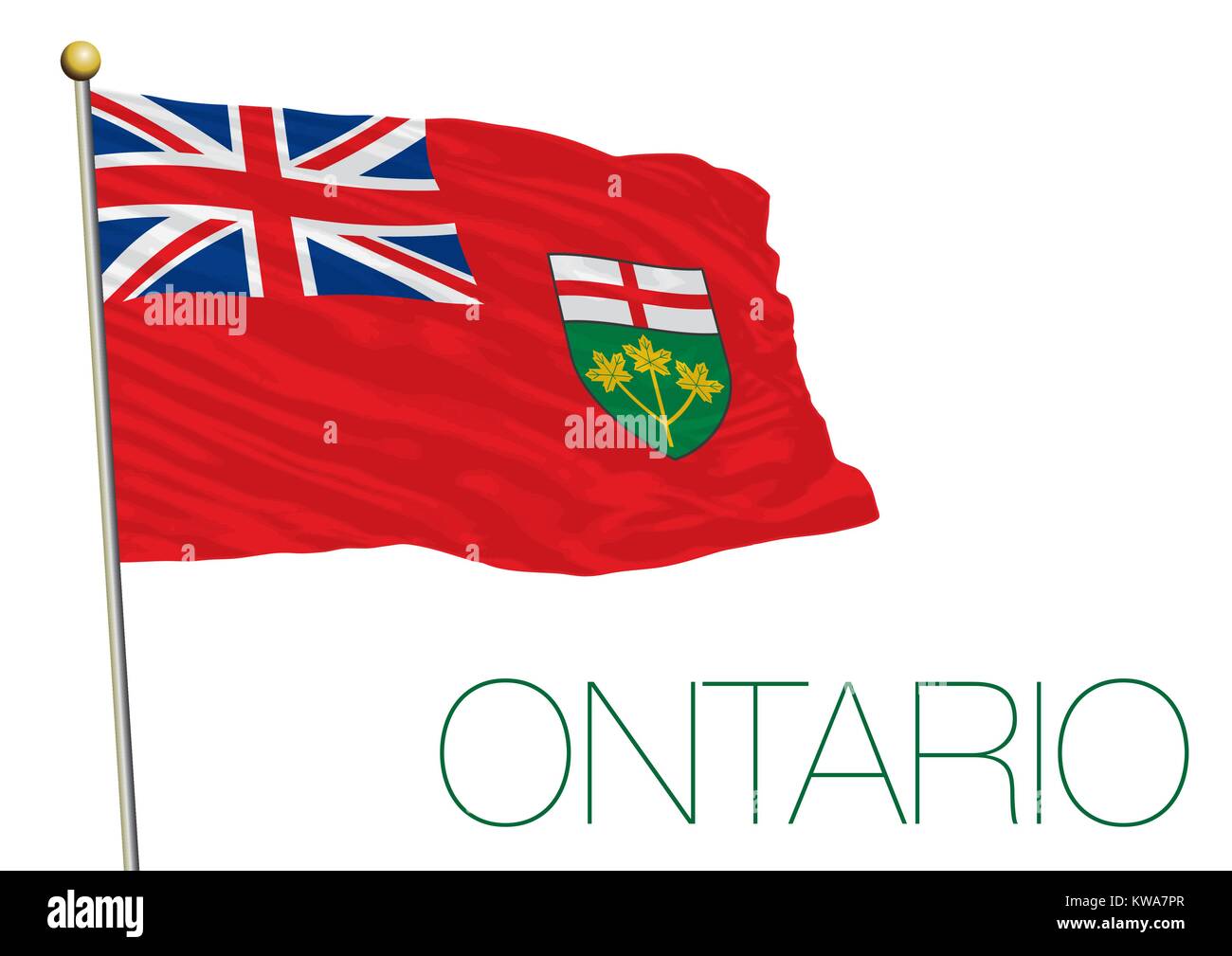 Ontario regional flag, Canada Stock Vector