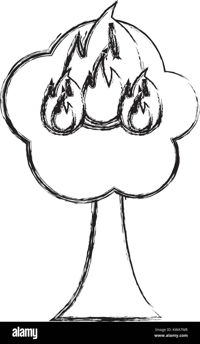 Burning tree cartoon Stock Vector Image & Art Alamy