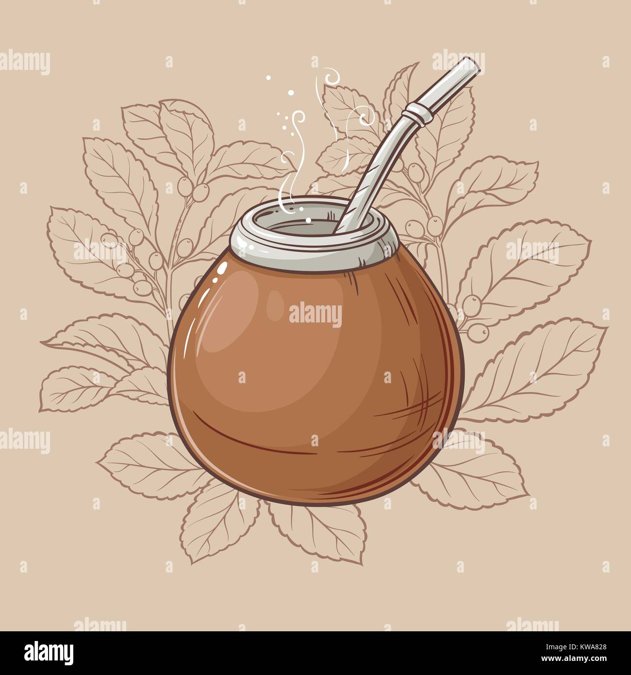 mate in calabash with bombilla Stock Vector Image & Art - Alamy
