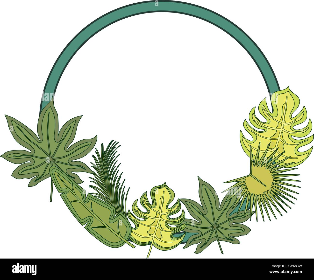 Leaves frame background Stock Vector Image & Art - Alamy