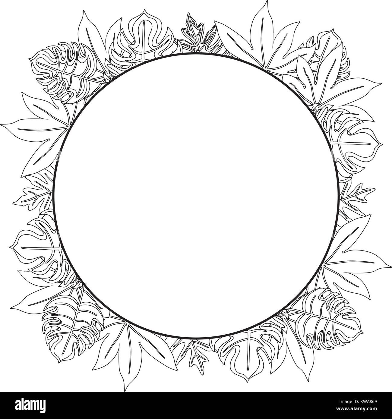 Leaves frame background Stock Vector Image & Art - Alamy