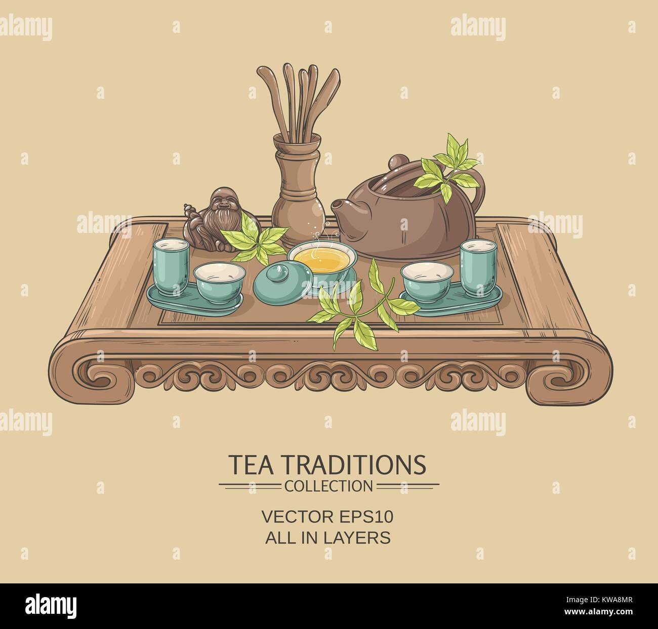 Japan tea ceremony drawing Stock Vector Images - Alamy