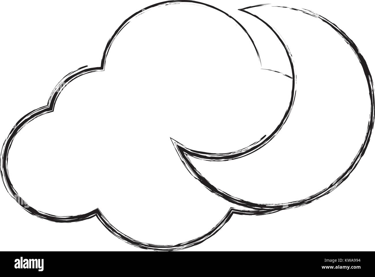 Moon and cloud Stock Vector Image & Art - Alamy