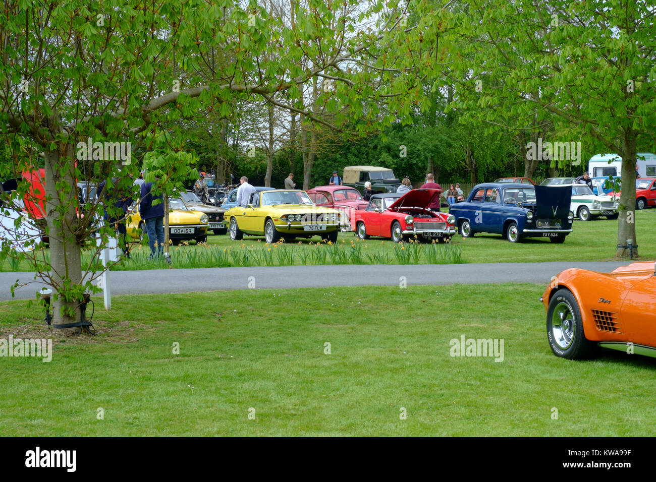 Classic Car Show at Kersey Mill, Suffok Stock Photo